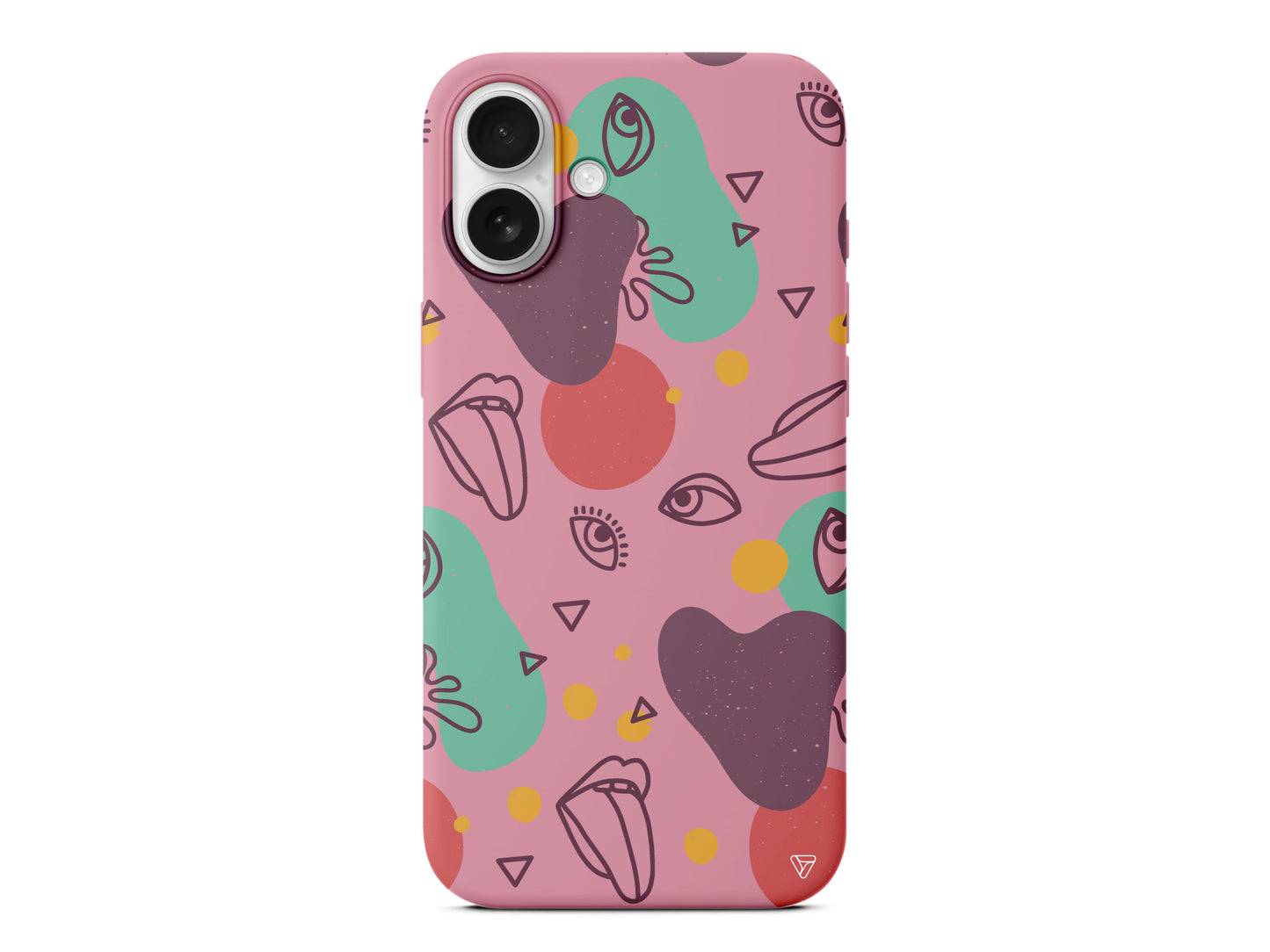 Mor Soyut Lansman Model İçi Kadife Silikon Telefon Kılıfı