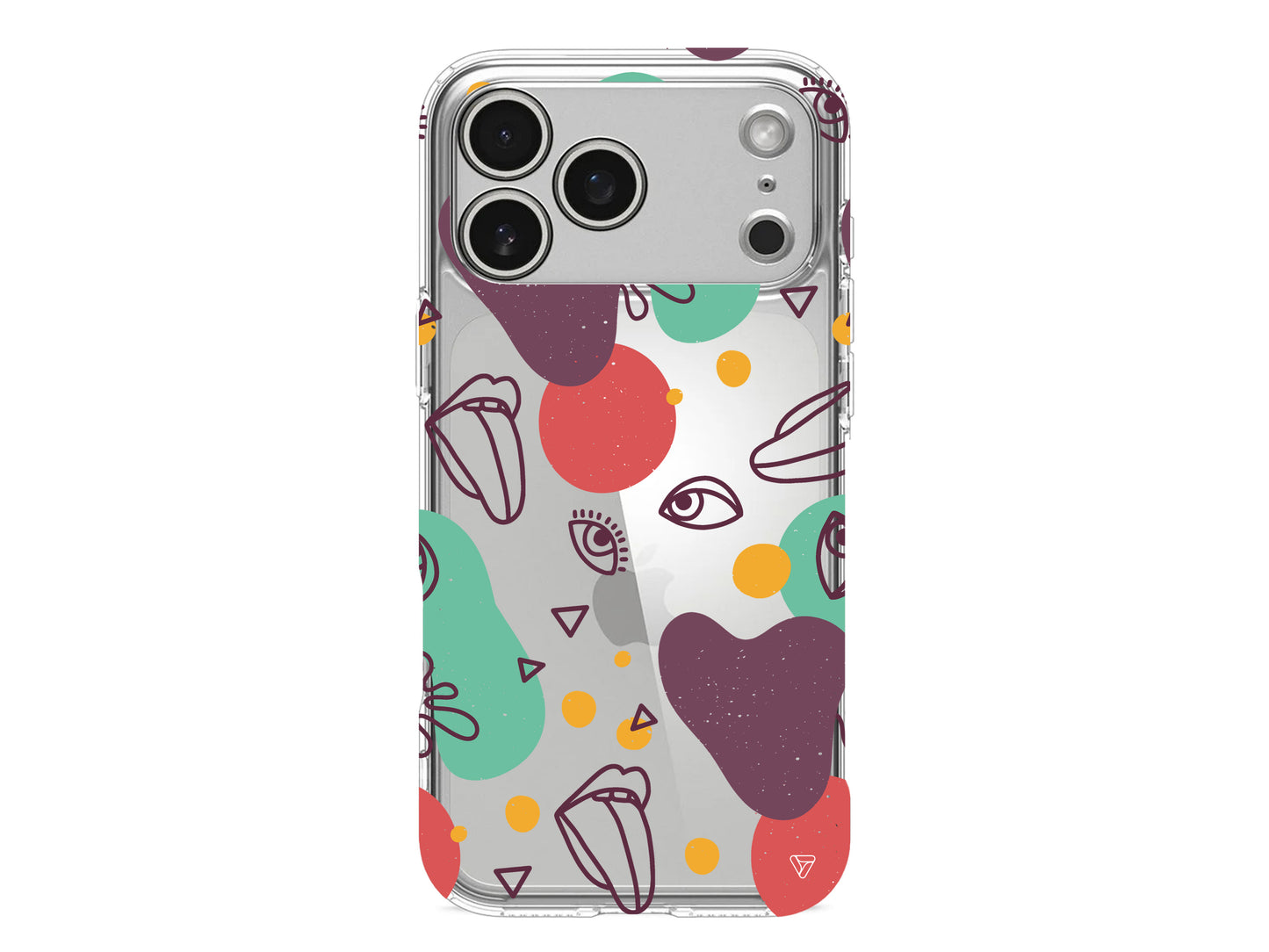 Mor Soyut Lansman Model İçi Kadife Silikon Telefon Kılıfı