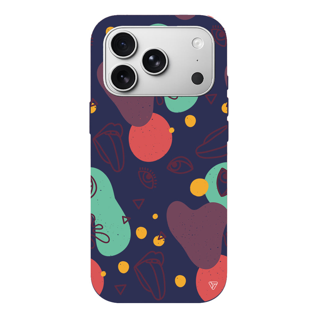 Mor Soyut Lansman Model İçi Kadife Silikon Telefon Kılıfı