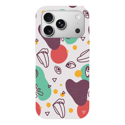 Mor Soyut Lansman Model İçi Kadife Silikon Telefon Kılıfı