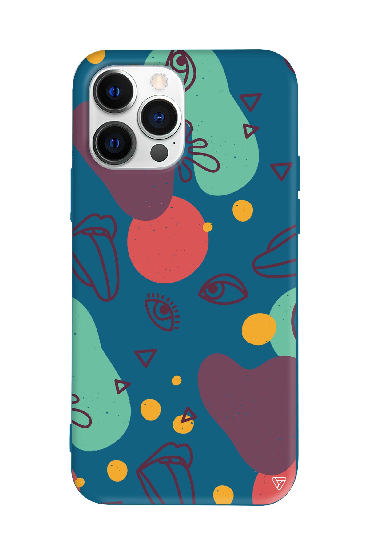 Mor Soyut Lansman Model İçi Kadife Silikon Telefon Kılıfı