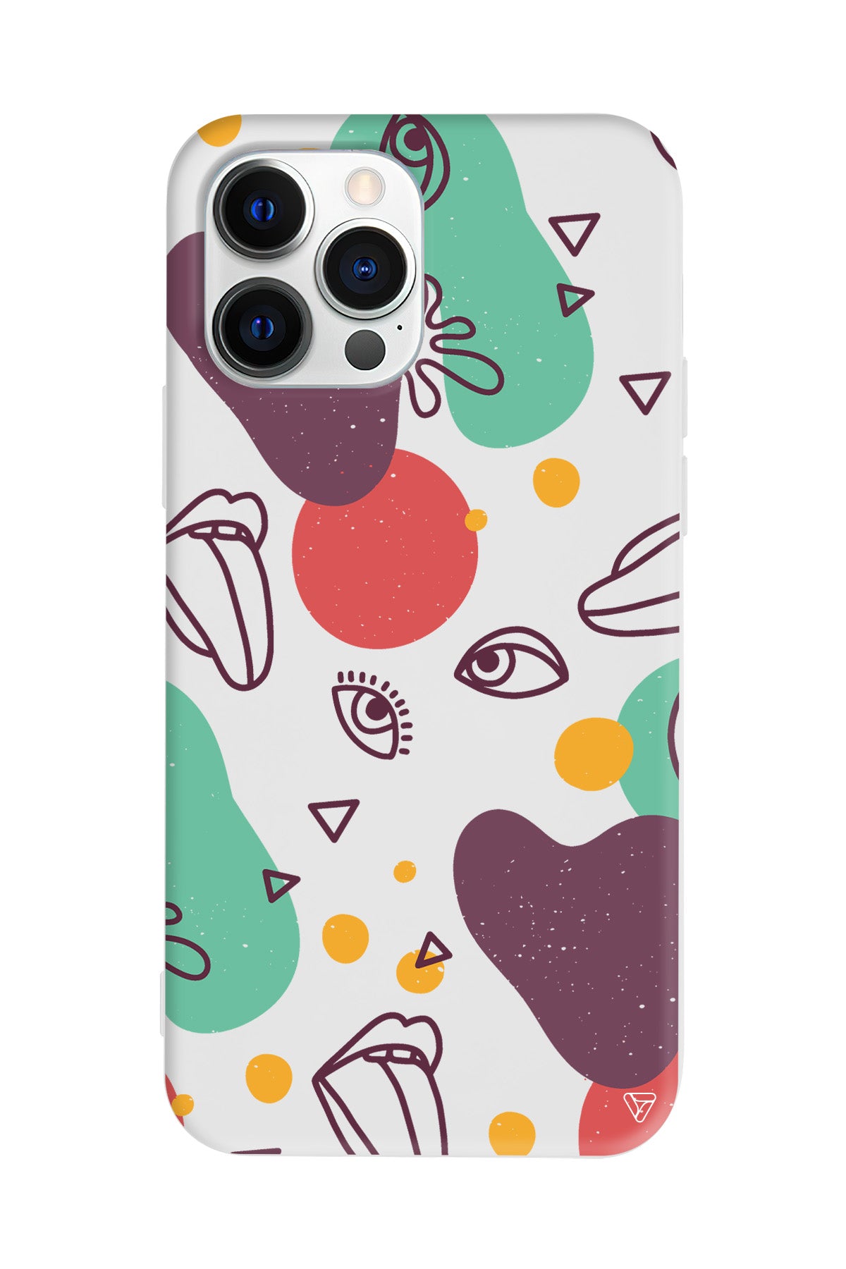 Mor Soyut Lansman Model İçi Kadife Silikon Telefon Kılıfı