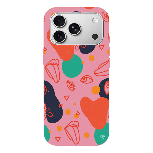 Turuncu Soyut Lansman Model İçi Kadife Silikon Telefon Kılıfı