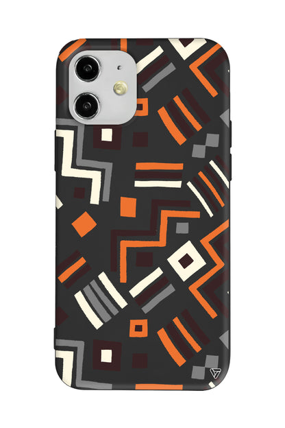 Etnik Shapes Lansman Model İçi Kadife Silikon Telefon Kılıfı