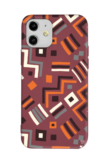 Etnik Shapes Lansman Model İçi Kadife Silikon Telefon Kılıfı