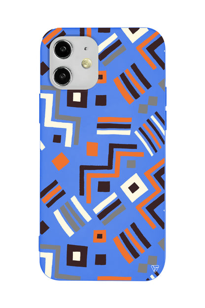 Etnik Shapes Lansman Model İçi Kadife Silikon Telefon Kılıfı