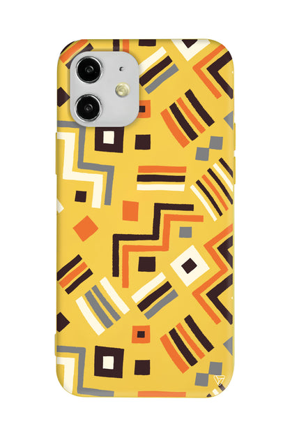 Etnik Shapes Lansman Model İçi Kadife Silikon Telefon Kılıfı