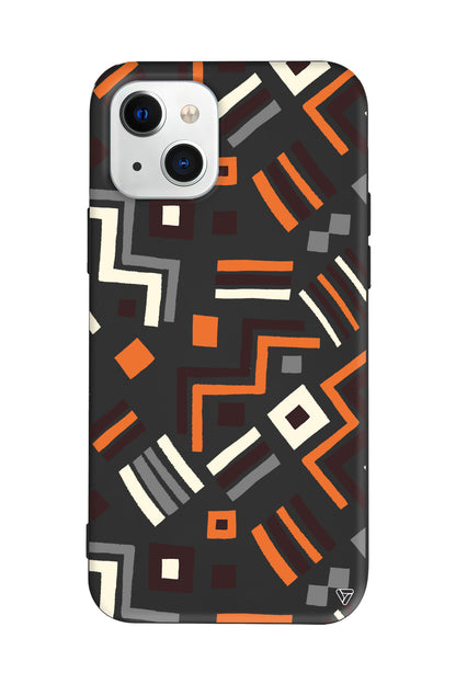 Etnik Shapes Lansman Model İçi Kadife Silikon Telefon Kılıfı