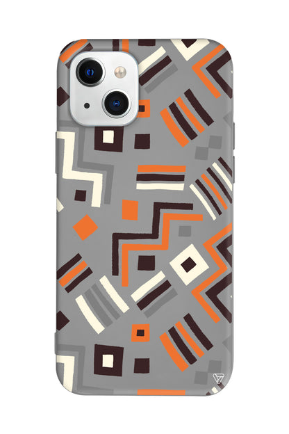 Etnik Shapes Lansman Model İçi Kadife Silikon Telefon Kılıfı