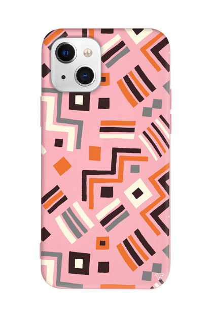 Etnik Shapes Lansman Model İçi Kadife Silikon Telefon Kılıfı – Plus Serisine Özel
