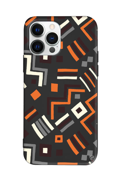 Etnik Shapes Lansman Model İçi Kadife Silikon Telefon Kılıfı