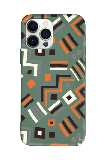 Etnik Shapes Lansman Model İçi Kadife Silikon Telefon Kılıfı