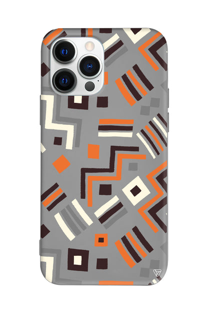 Etnik Shapes Lansman Model İçi Kadife Silikon Telefon Kılıfı