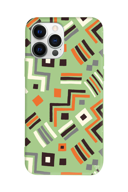 Etnik Shapes Lansman Model İçi Kadife Silikon Telefon Kılıfı