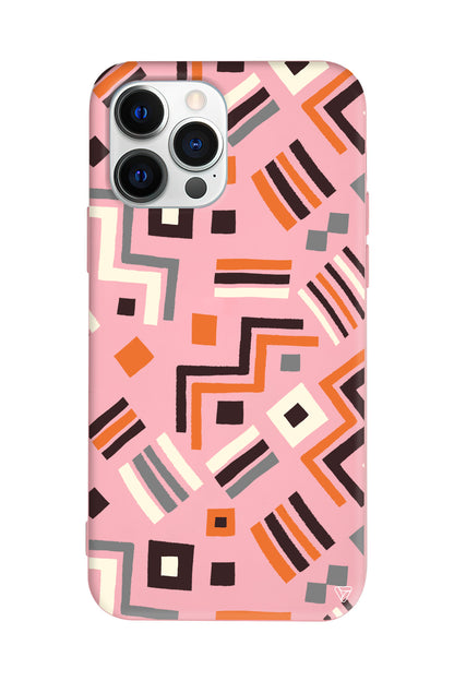 Etnik Shapes Lansman Model İçi Kadife Silikon Telefon Kılıfı