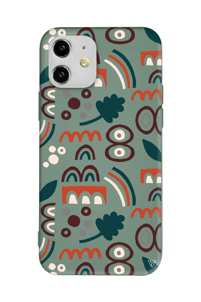 Etnik Shapes 2 Lansman Model İçi Kadife Silikon Telefon Kılıfı