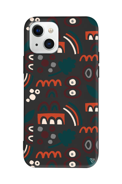 Etnik Shapes 2 Lansman Model İçi Kadife Silikon Telefon Kılıfı