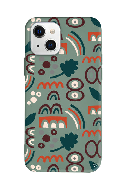 Etnik Shapes 2 Lansman Model İçi Kadife Silikon Telefon Kılıfı