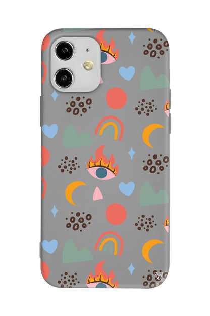 Eyes Moon Lansman Model İçi Kadife Silikon Telefon Kılıfı