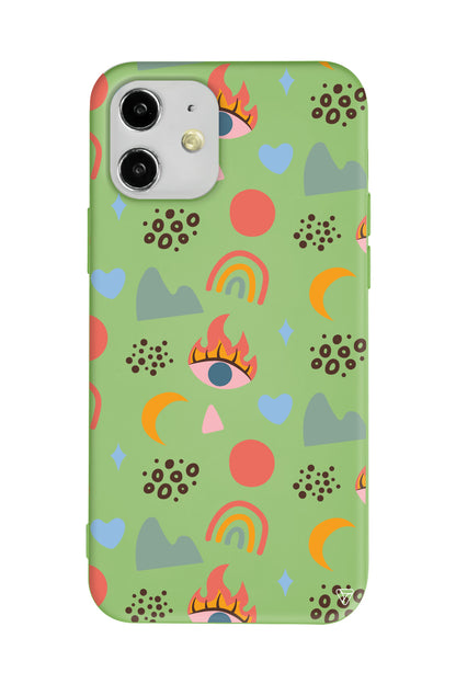 Eyes Moon Lansman Model İçi Kadife Silikon Telefon Kılıfı