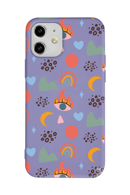 Eyes Moon Lansman Model İçi Kadife Silikon Telefon Kılıfı