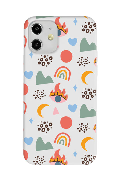 Eyes Moon Lansman Model İçi Kadife Silikon Telefon Kılıfı