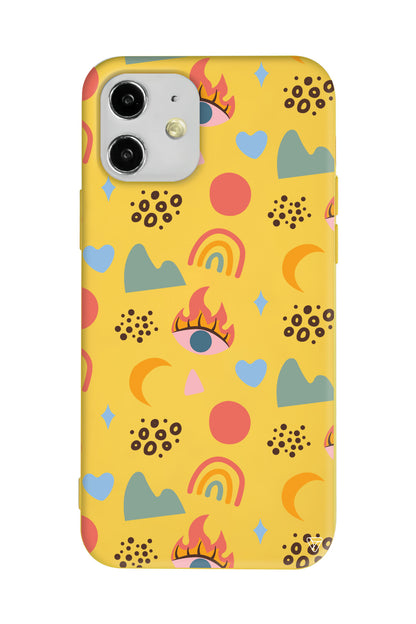 Eyes Moon Lansman Model İçi Kadife Silikon Telefon Kılıfı