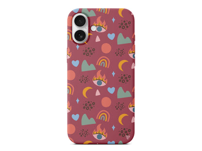 Eyes Moon Lansman Model İçi Kadife Silikon Telefon Kılıfı