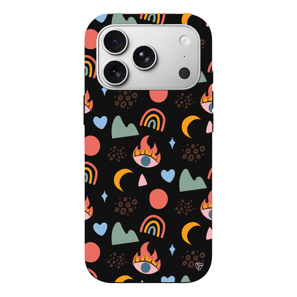 Eyes Moon Lansman Model İçi Kadife Silikon Telefon Kılıfı