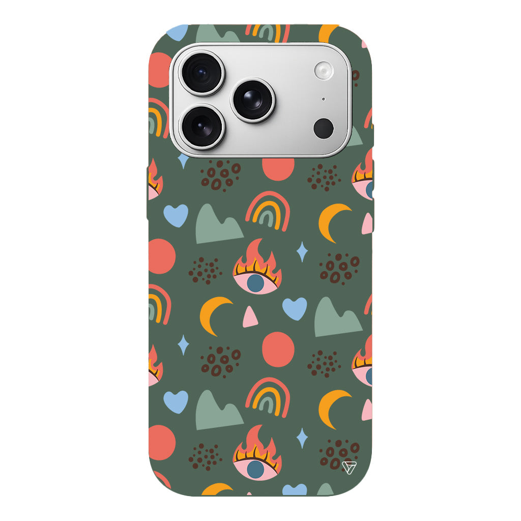 Eyes Moon Lansman Model İçi Kadife Silikon Telefon Kılıfı