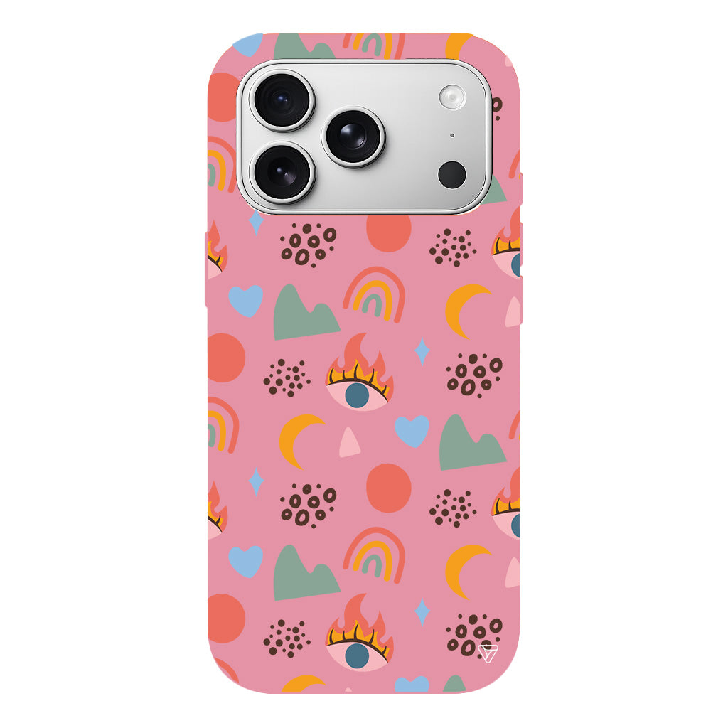 Eyes Moon Lansman Model İçi Kadife Silikon Telefon Kılıfı