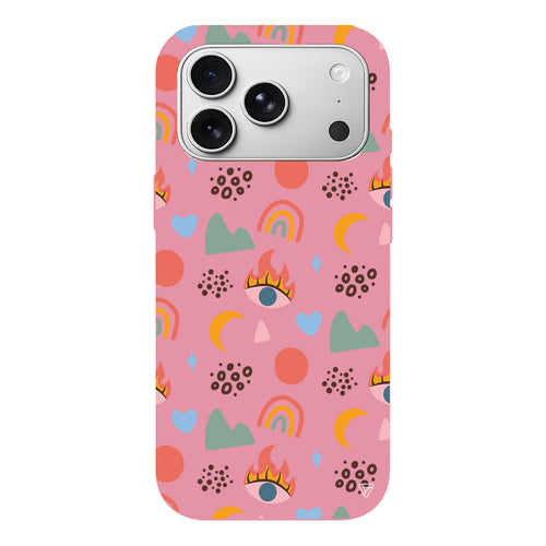 Eyes Moon Lansman Model İçi Kadife Silikon Telefon Kılıfı