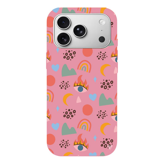 Eyes Moon Lansman Model İçi Kadife Silikon Telefon Kılıfı