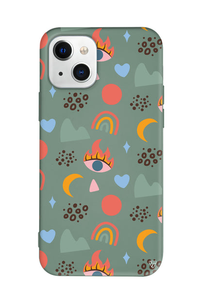 Eyes Moon Lansman Model İçi Kadife Silikon Telefon Kılıfı