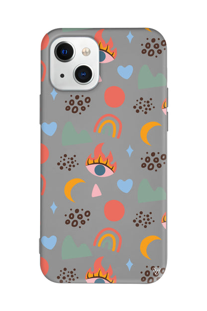 Eyes Moon Lansman Model İçi Kadife Silikon Telefon Kılıfı