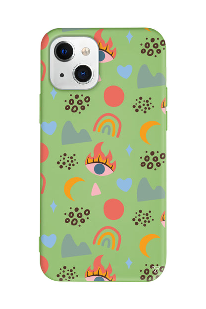 Eyes Moon Lansman Model İçi Kadife Silikon Telefon Kılıfı