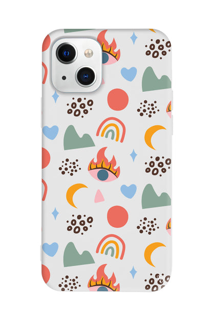 Eyes Moon Lansman Model İçi Kadife Silikon Telefon Kılıfı