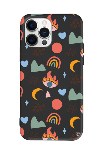 Eyes Moon Lansman Model İçi Kadife Silikon Telefon Kılıfı