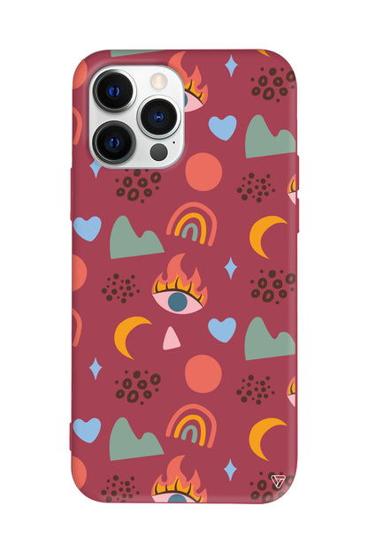 Eyes Moon Lansman Model İçi Kadife Silikon Telefon Kılıfı