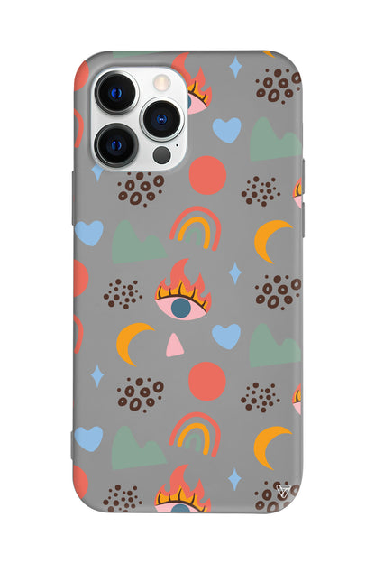 Eyes Moon Lansman Model İçi Kadife Silikon Telefon Kılıfı