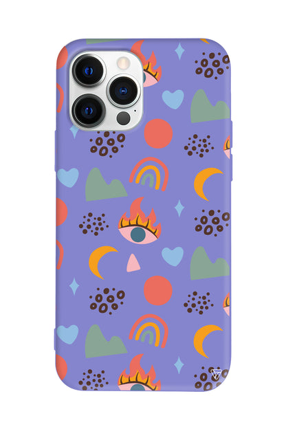 Eyes Moon Lansman Model İçi Kadife Silikon Telefon Kılıfı