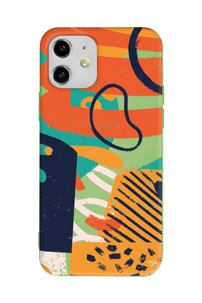 Turuncu Renkler Lansman Model İçi Kadife Silikon Telefon Kılıfı