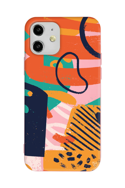 Turuncu Renkler Lansman Model İçi Kadife Silikon Telefon Kılıfı