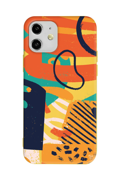 Turuncu Renkler Lansman Model İçi Kadife Silikon Telefon Kılıfı