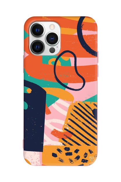 Turuncu Renkler Lansman Model İçi Kadife Silikon Telefon Kılıfı