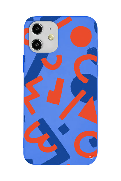 Mavi ve Turuncu Lansman Model İçi Kadife Silikon Telefon Kılıfı