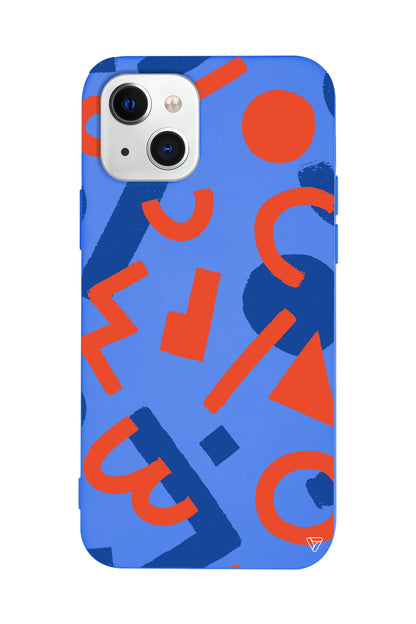 Mavi ve Turuncu Lansman Model İçi Kadife Silikon Telefon Kılıfı