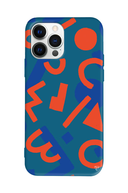 Mavi ve Turuncu Lansman Model İçi Kadife Silikon Telefon Kılıfı