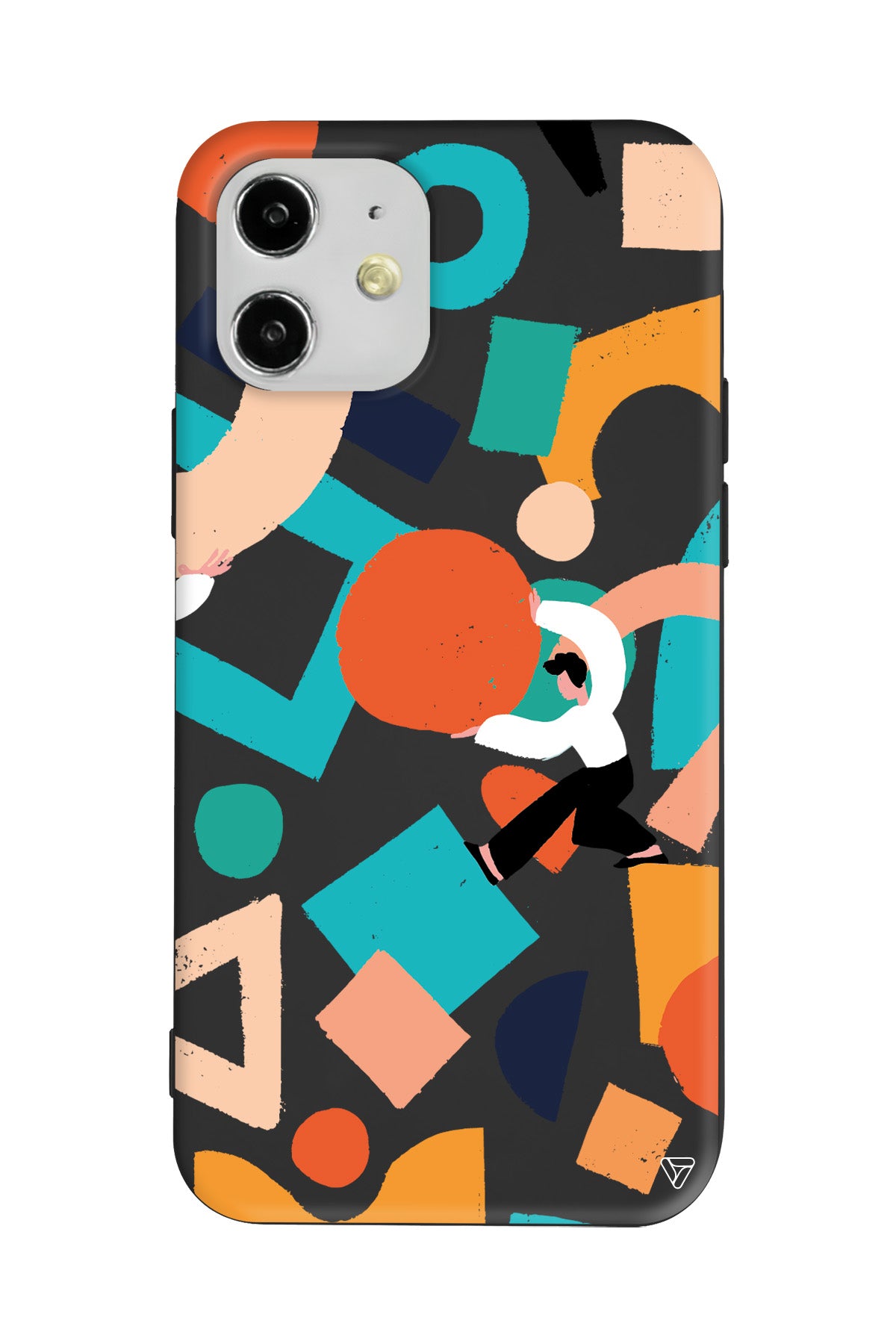 Şekiller Arasında Lansman Model İçi Kadife Silikon Telefon Kılıfı