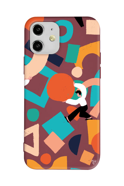 Şekiller Arasında Lansman Model İçi Kadife Silikon Telefon Kılıfı